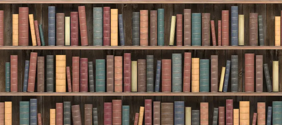 Lots of books on a shelf